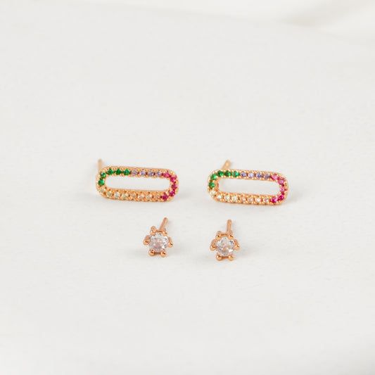 Mini Stud & Roselle Earrings