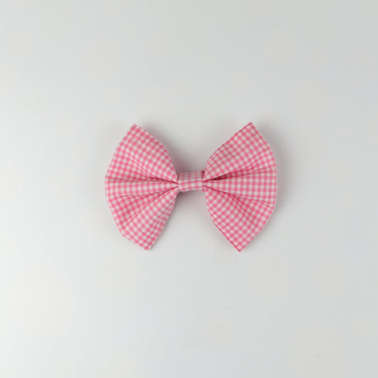 Pink Check Charm Classic HairBow