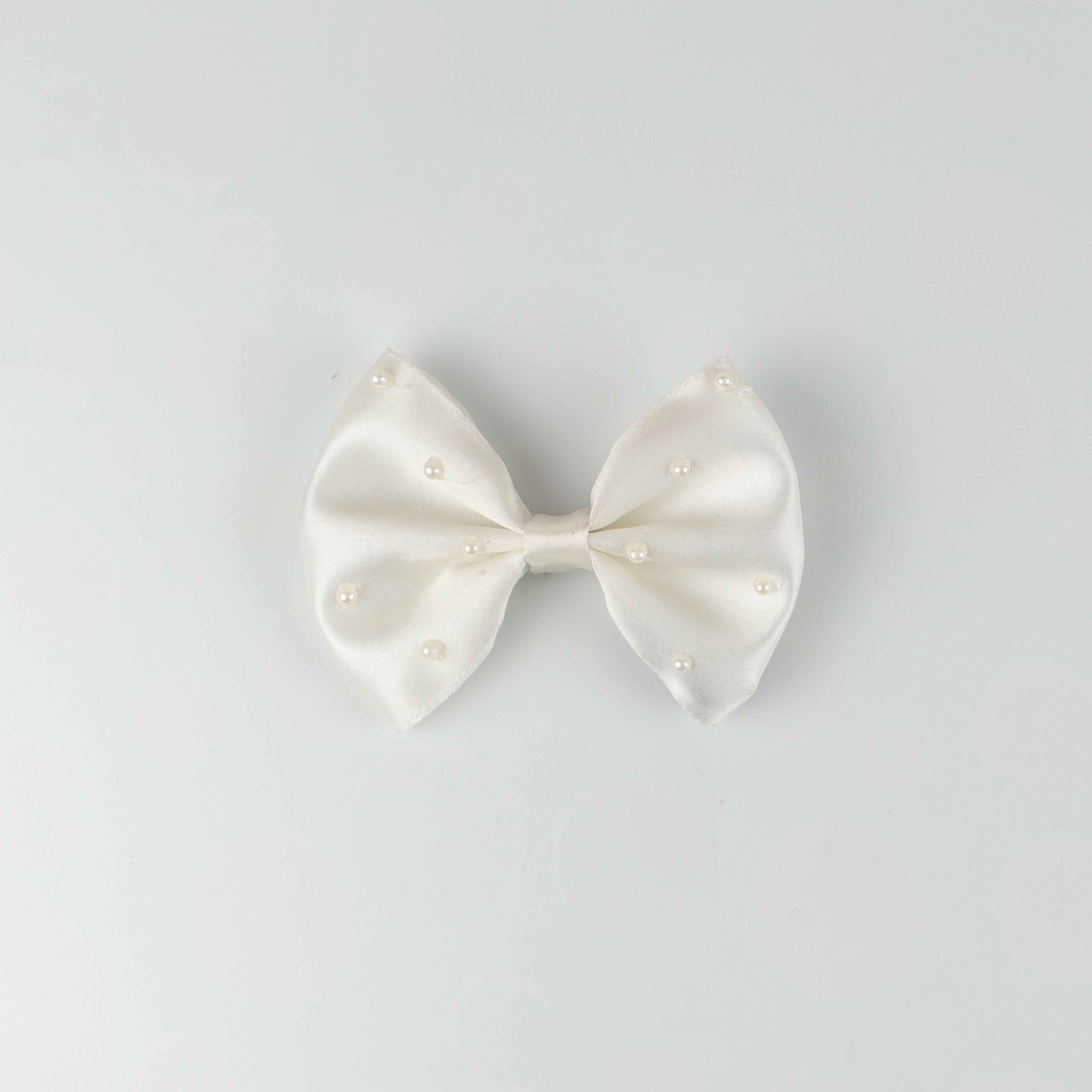 Pearl White Embellished Classic HairBow
