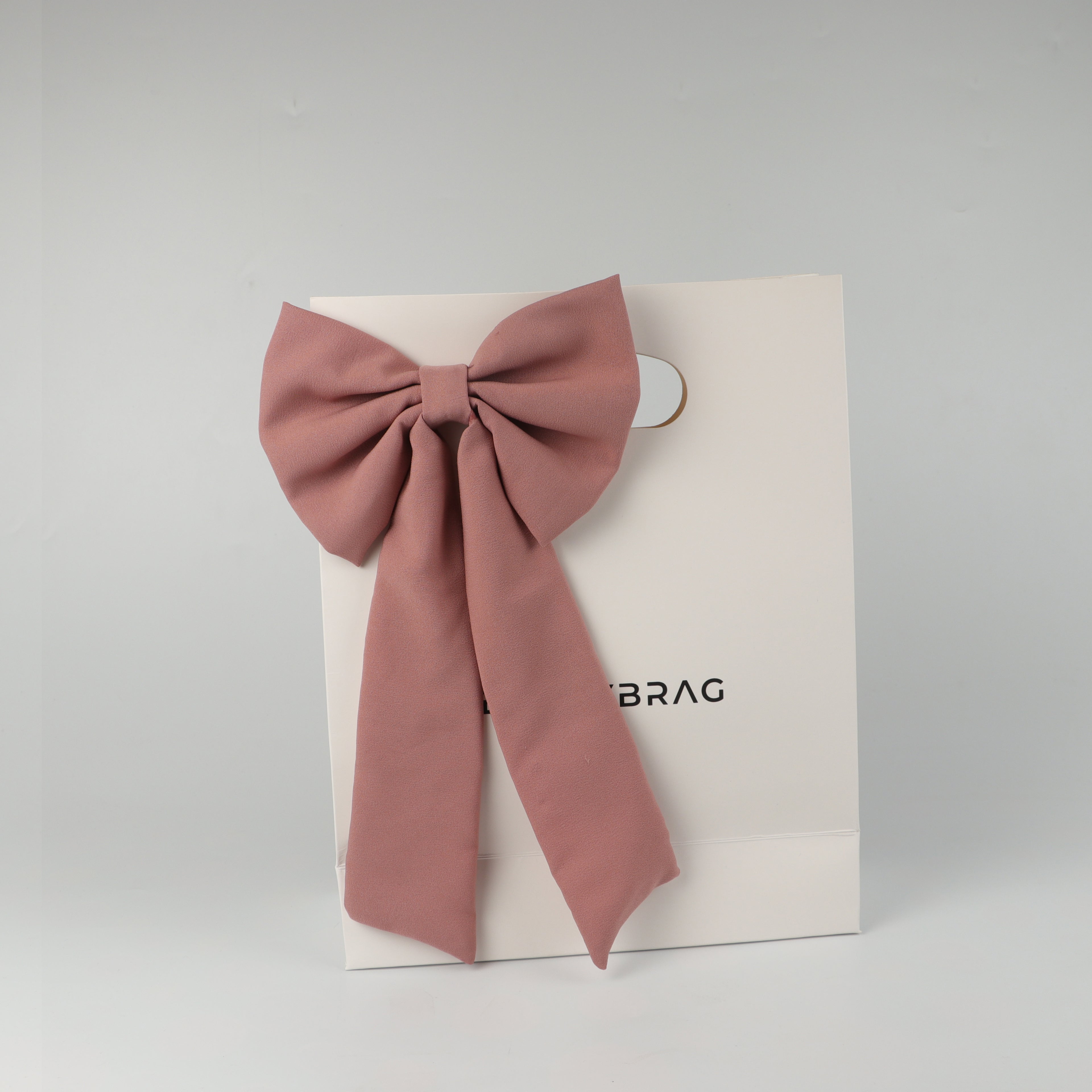 Dusty Rose Long Tail HairBow