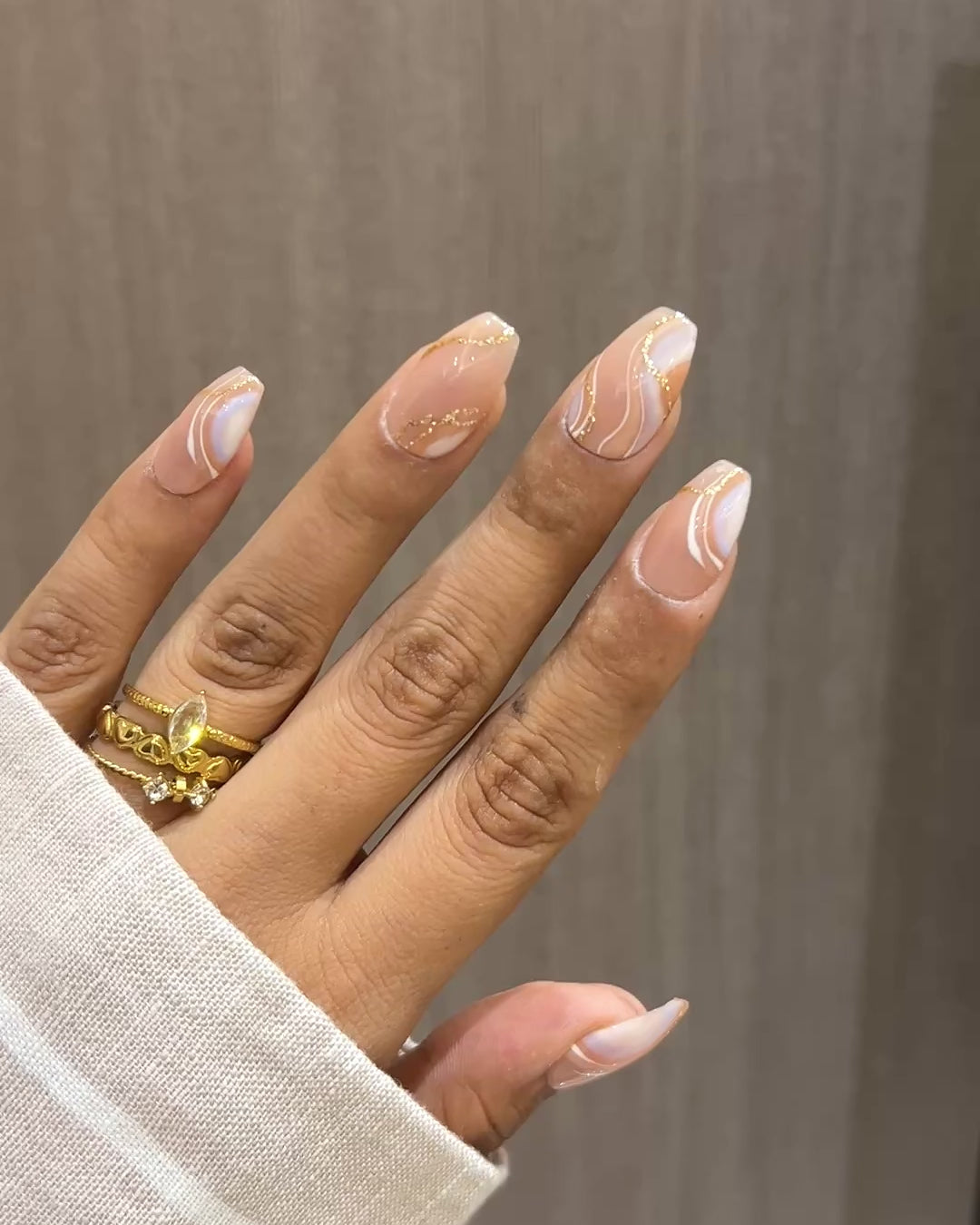 Amber Swirl Nails