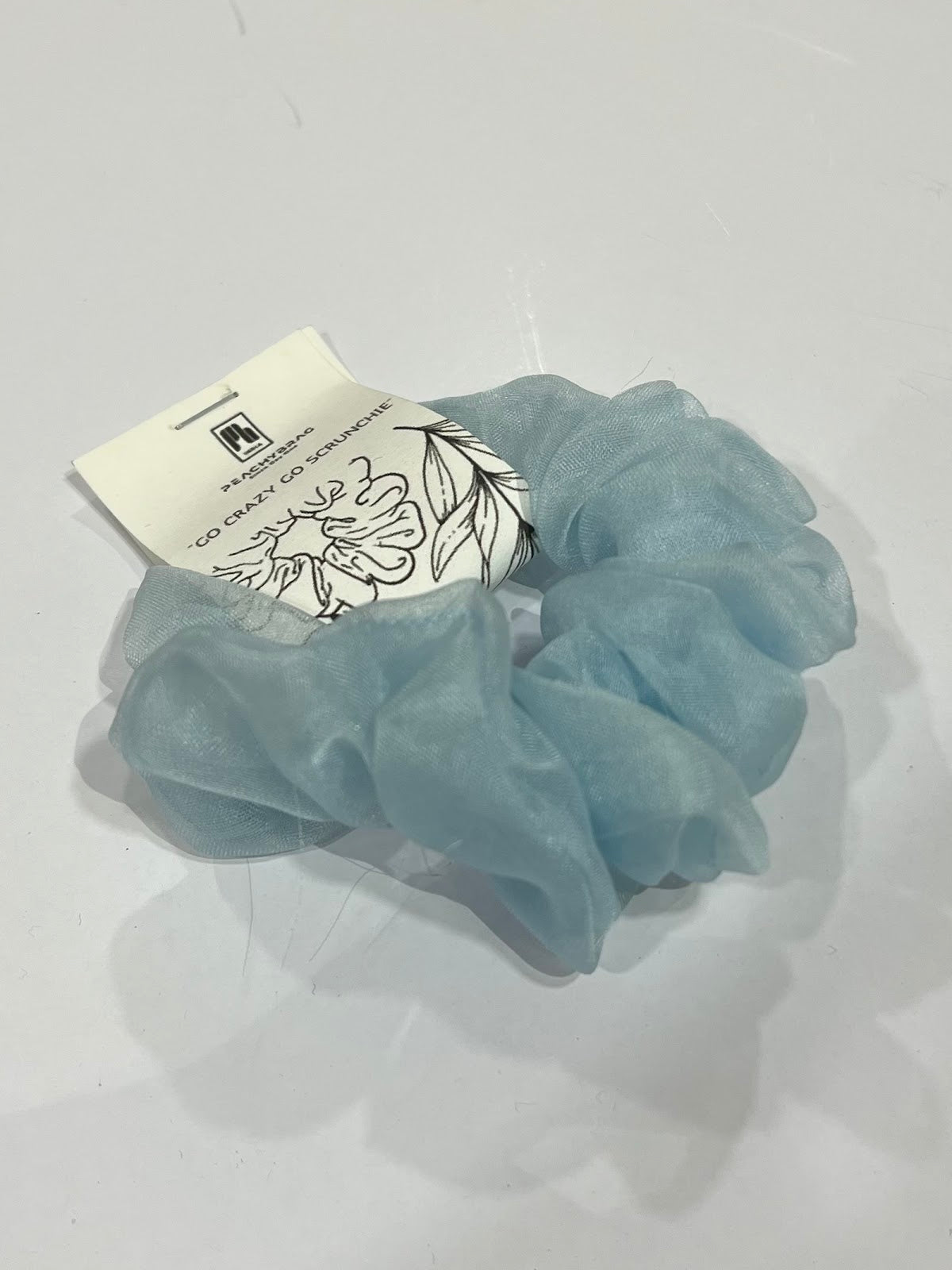 Blue Organza Scrunchie