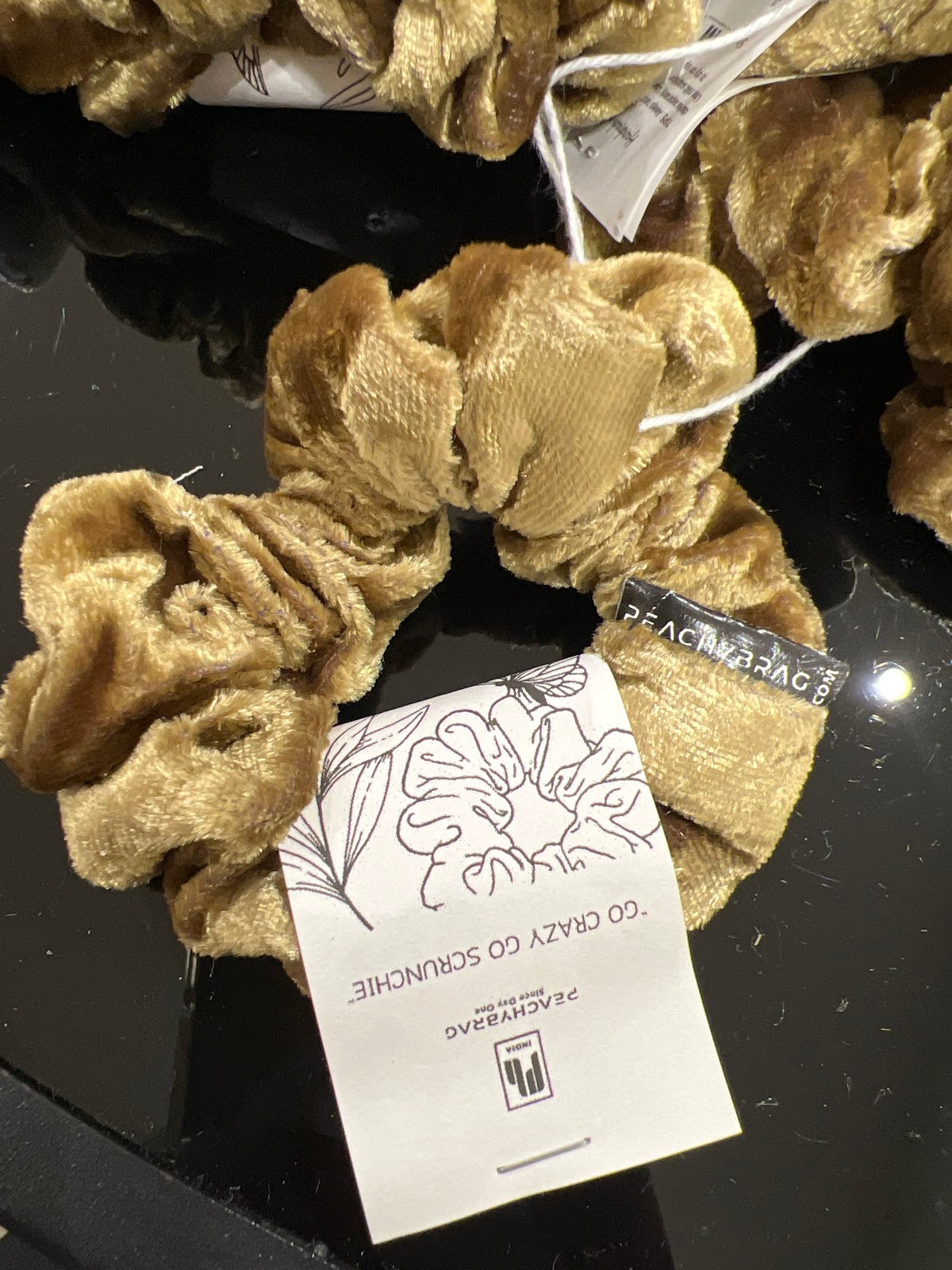 Golden Glaze Velvet Scrunchie