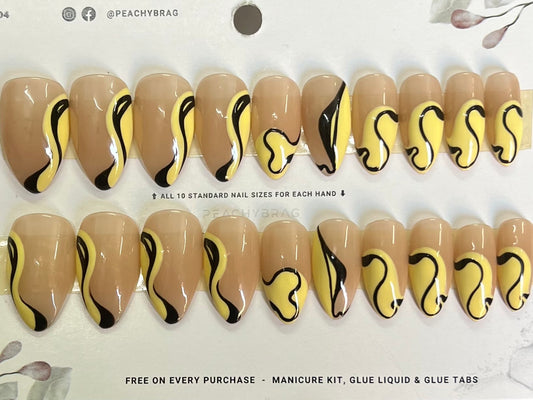 Wavy Wink YELLOW Nails