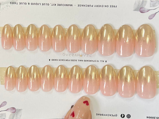 Golden Chrome Ombre Nails
