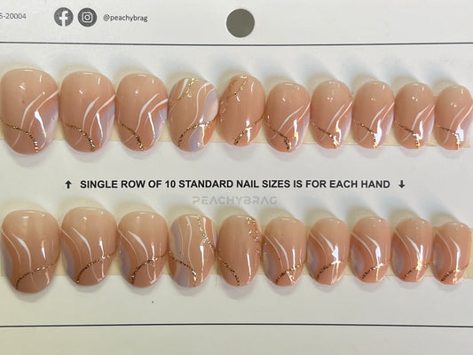 Amber Swirl Gel Press Ons
