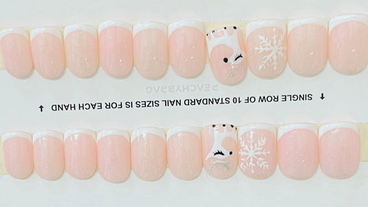 Snow Deer French Tips