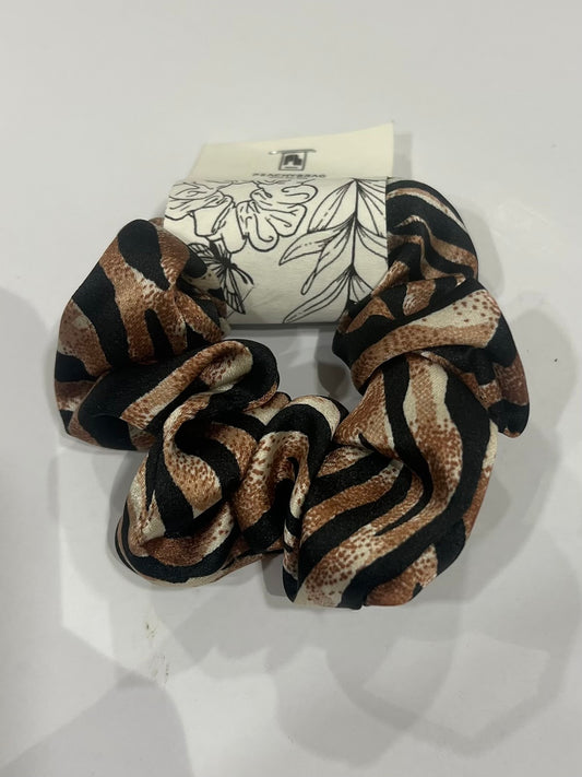 Zebra Motif (Brown) Scrunchie