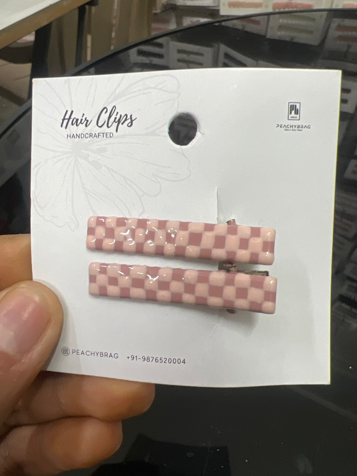 Marshmallow Grid HairClip