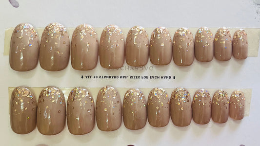 Sparkleland BEIGE Press Ons