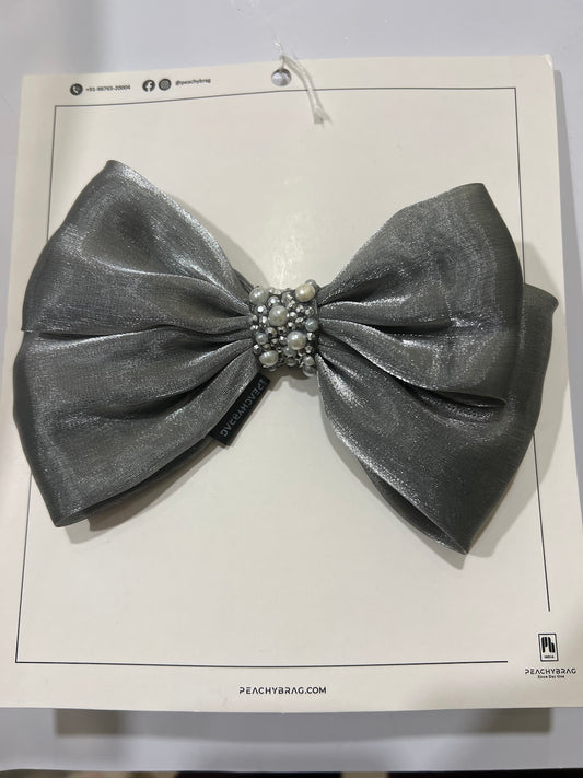 Grey Luxe Fly HairBow