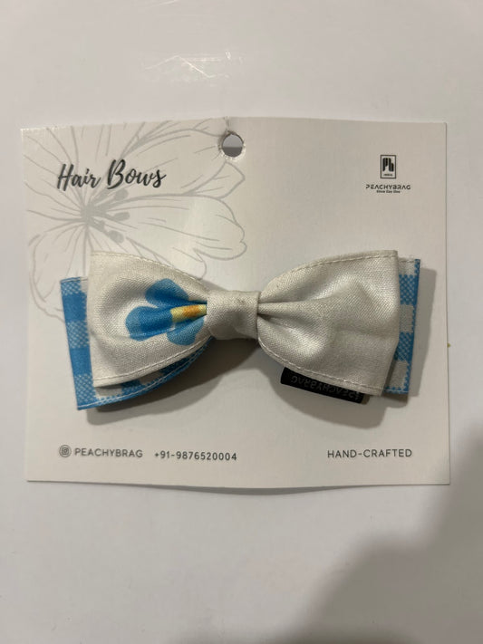 Blue Bloom Double Layer HairBow