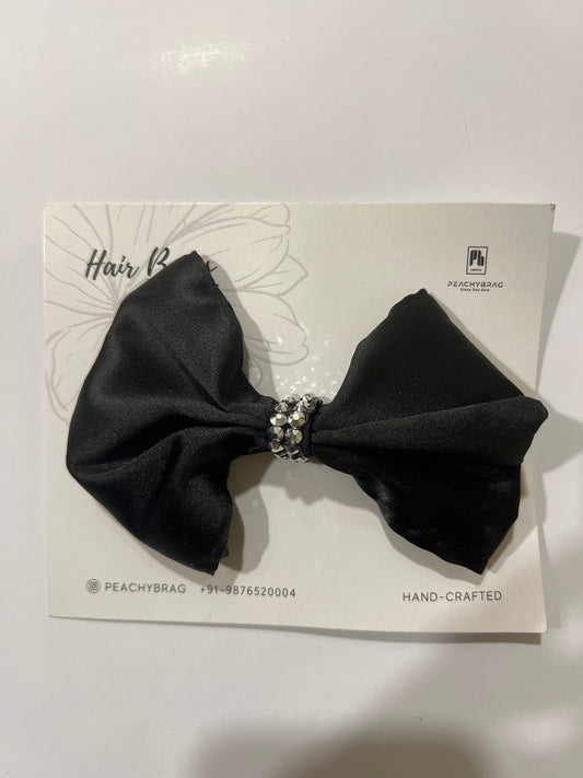 Black Embellished Classic HairBow
