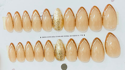 Glitter Line French BROWN Tips