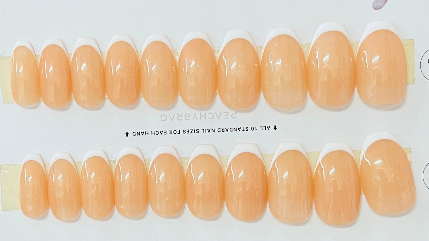 Peachy Nude French Tips