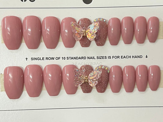 Crystal Fly PINK 4Designer Nails