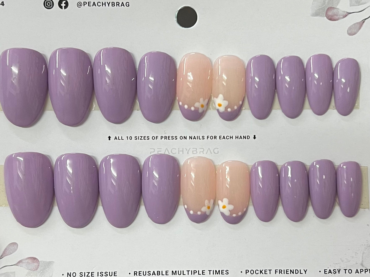 Flora PURPLE 4Designer Nails