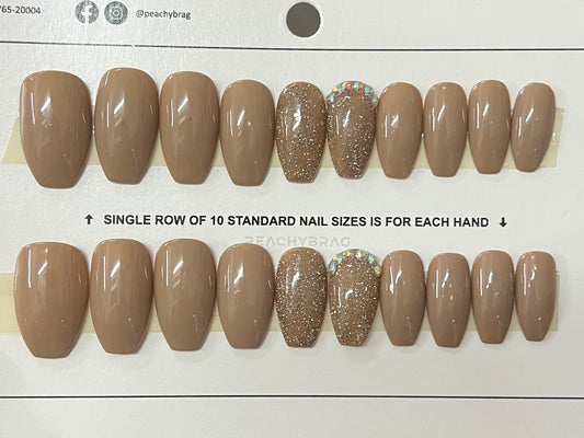 Crusted BROWN 4Designer Nails