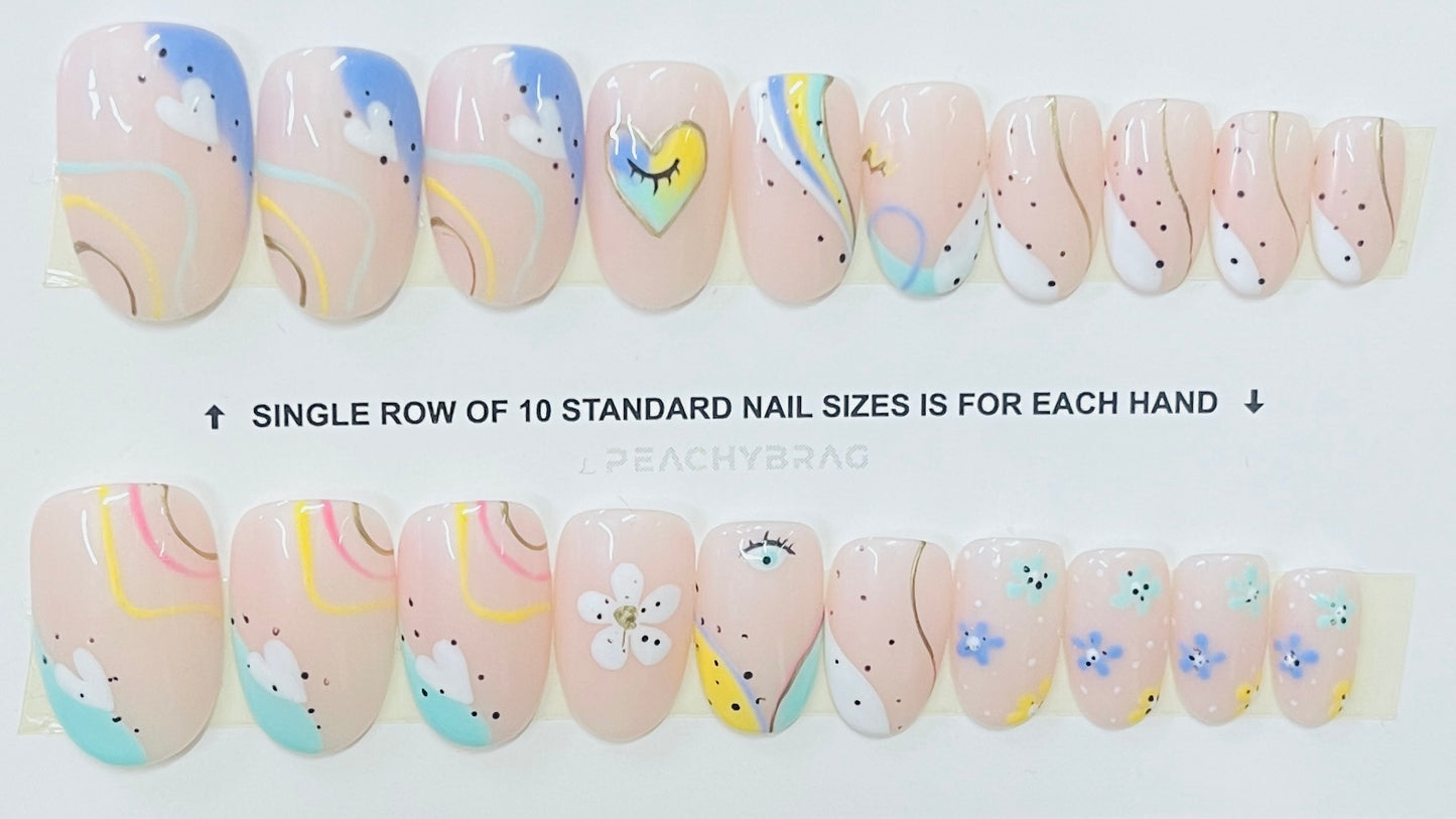 Pastel Picnic Gel Nails