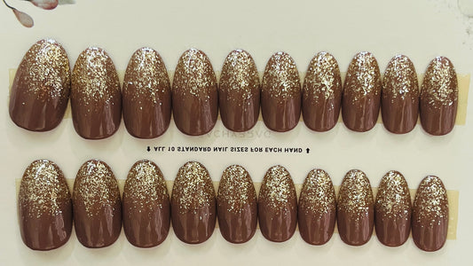 Gold Spark BROWN Nails
