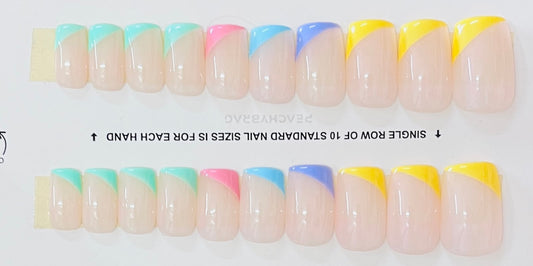 Colorful Bliss Half French Tips