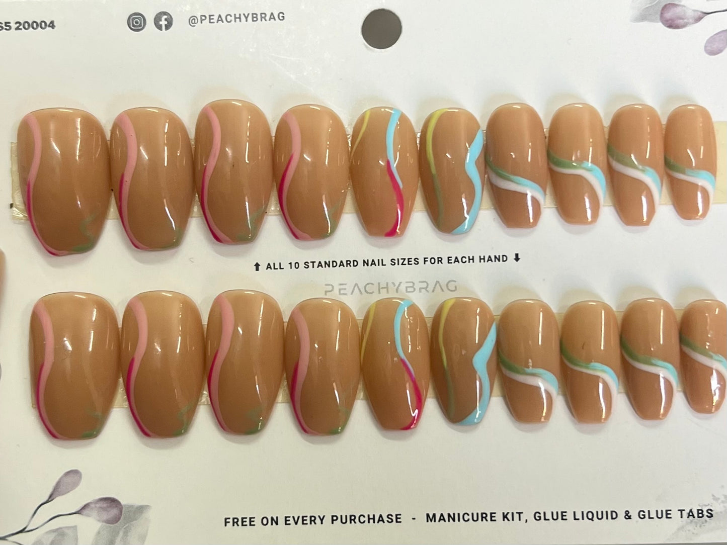 Pastel Wave Gel Press Ons