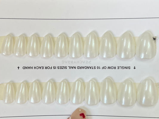 Pearl White Chrome Press Ons