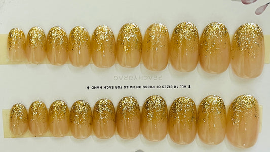 Gold Spark NUDE Nails