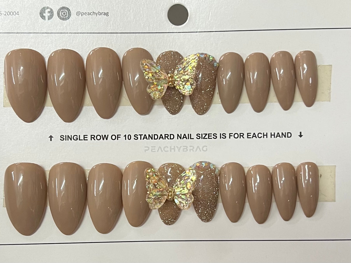 Crystal Fly BROWN 4Designer Nails