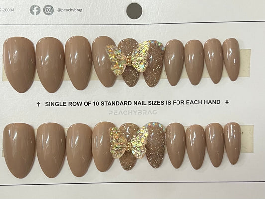 Crystal Fly BROWN 4Designer Nails