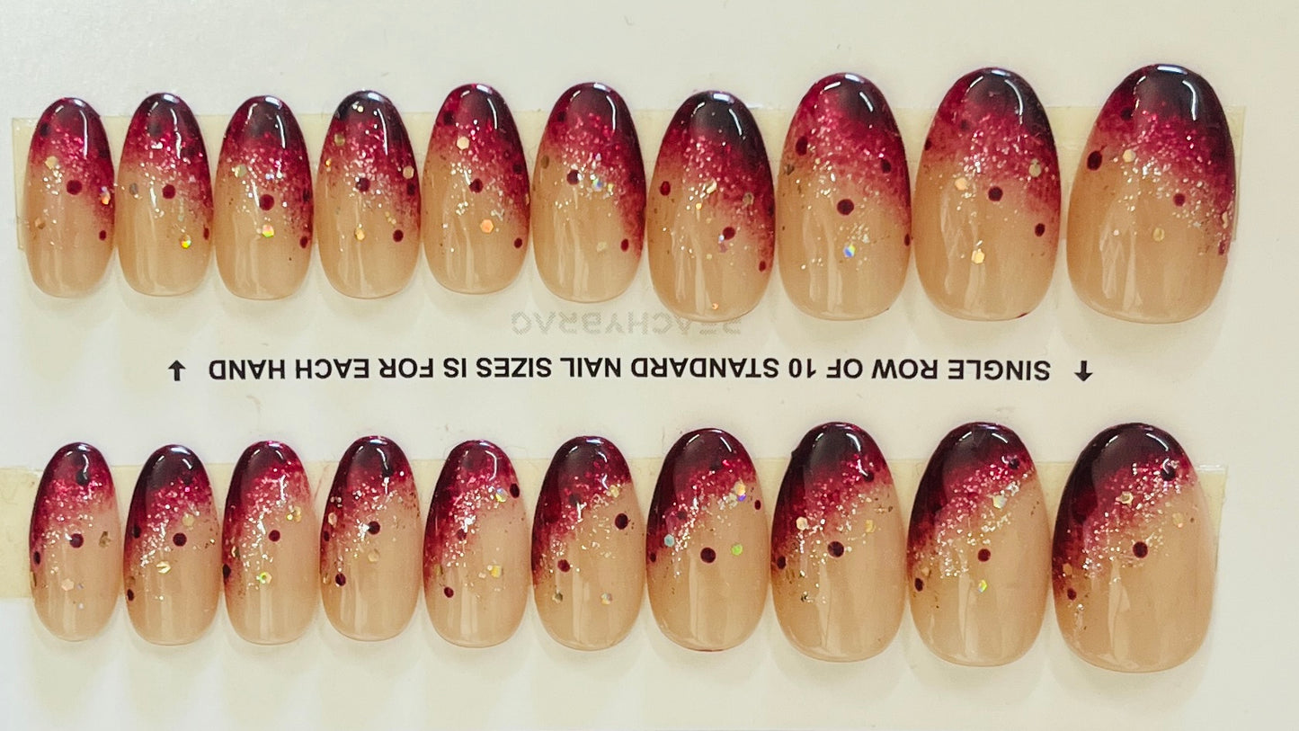 Dazzle Ombre Nails WINE