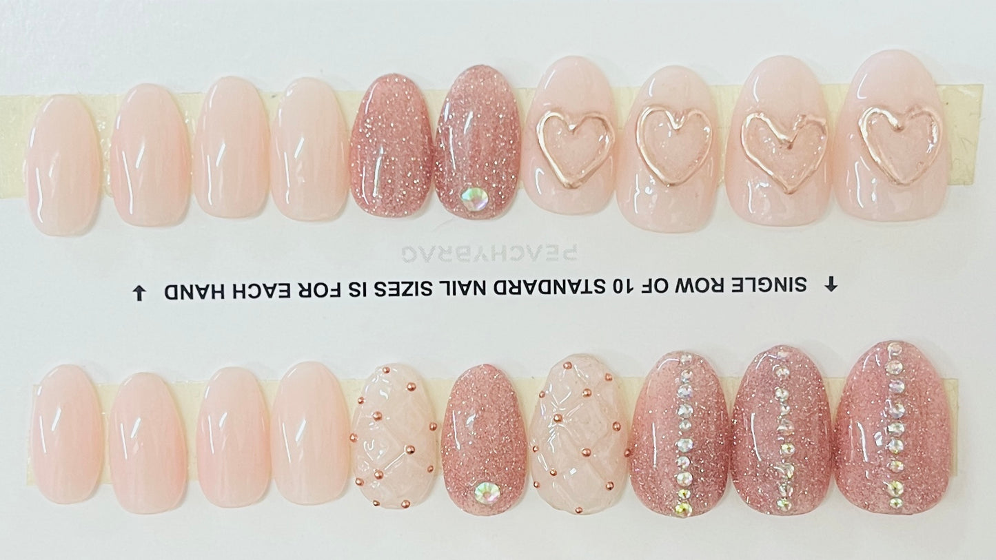 Diamond Love PINK Nails