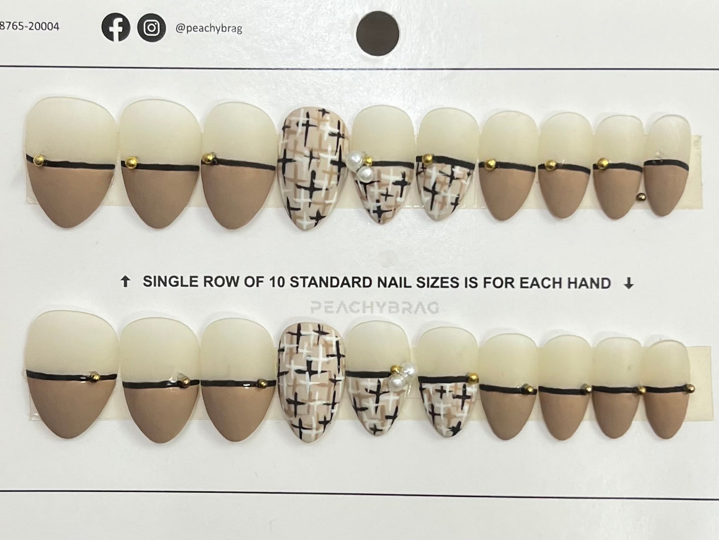 Chic Check Press On Nails