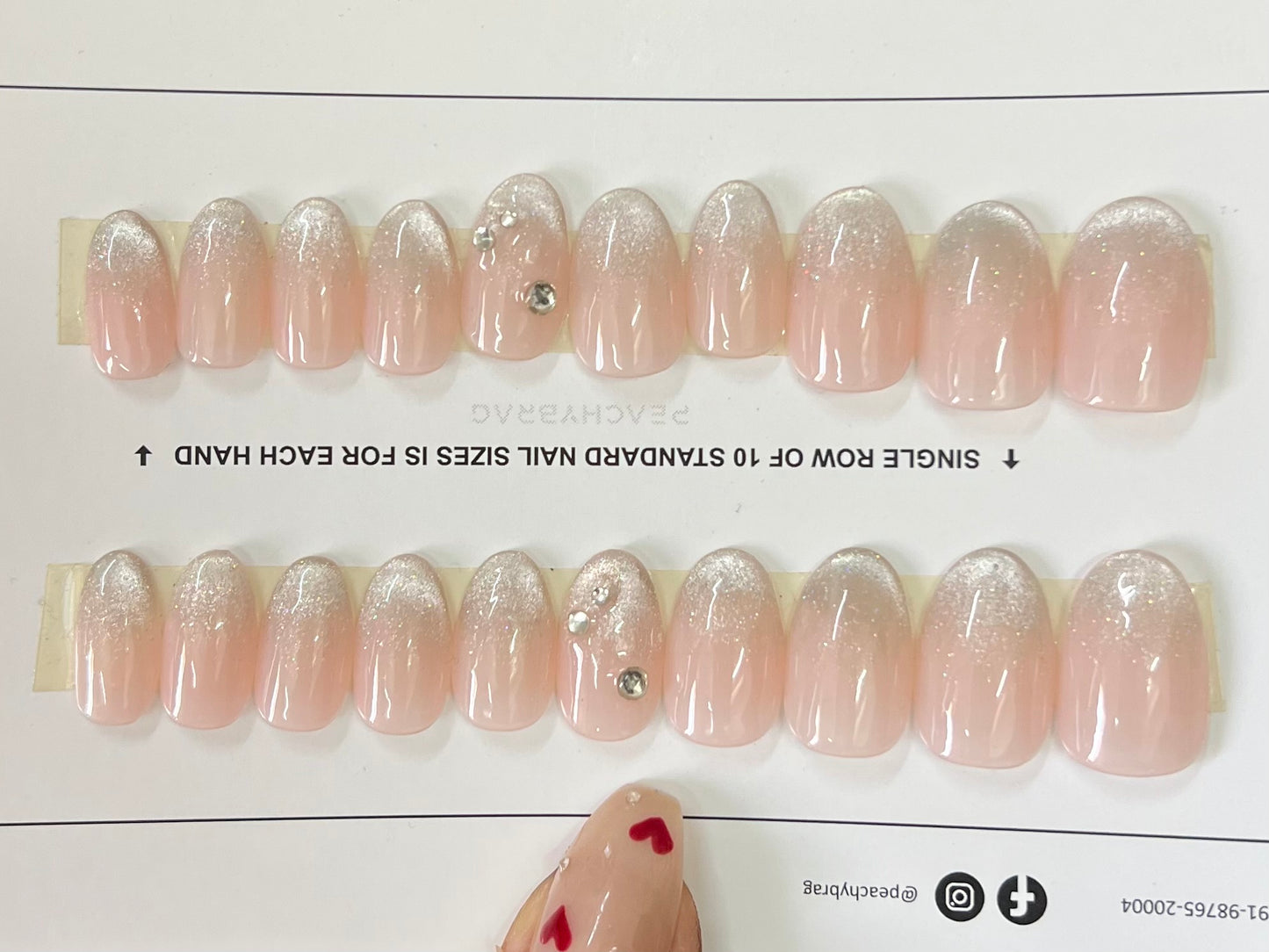 Crystal Blush Cateye Nails
