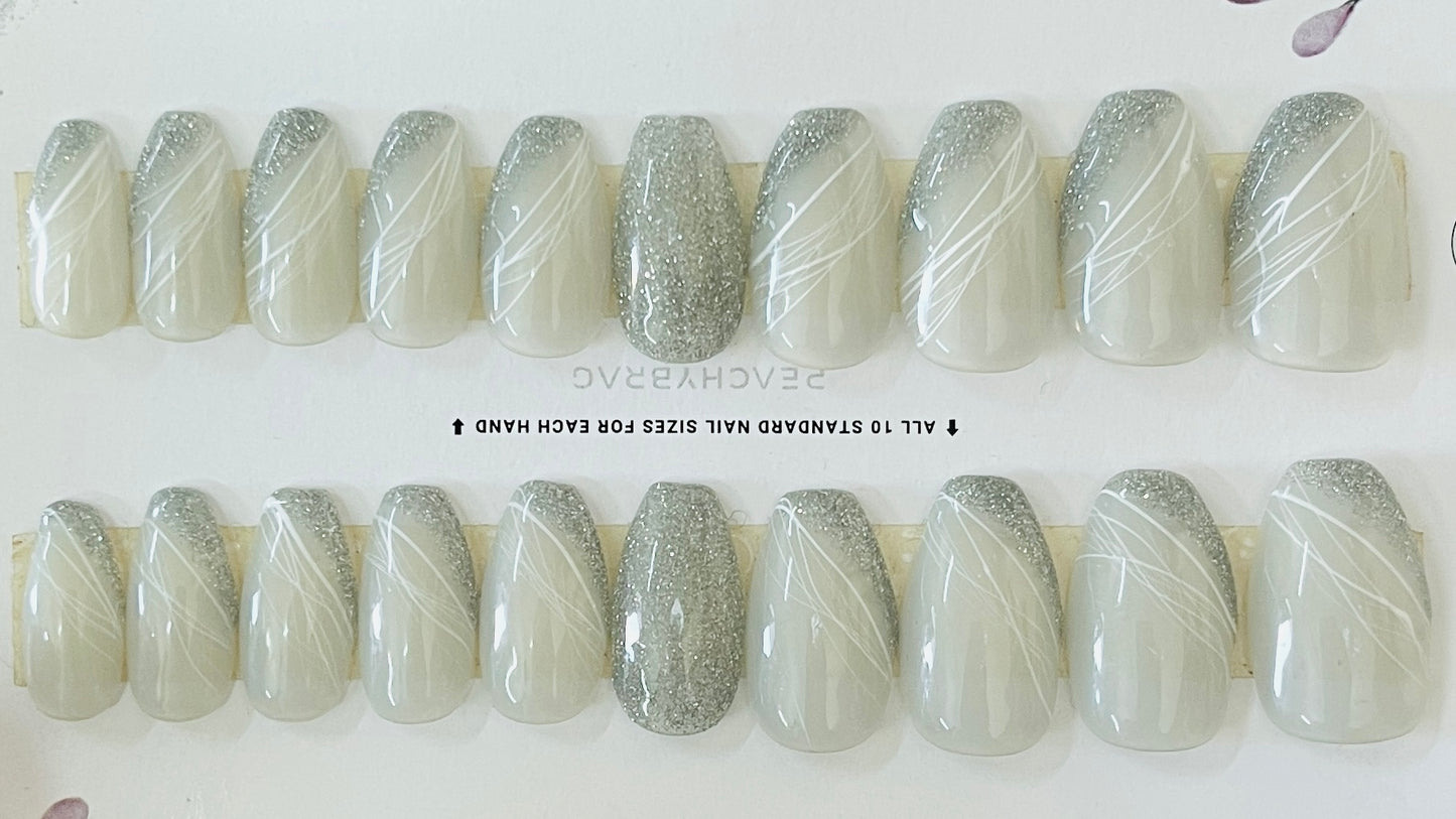 Diamond Silk GREY Nails