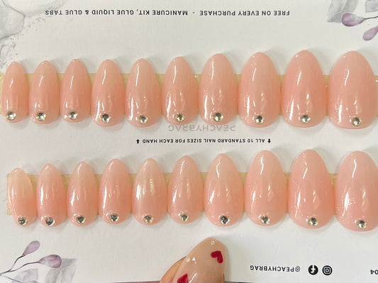 Pink Gem Press On Nails