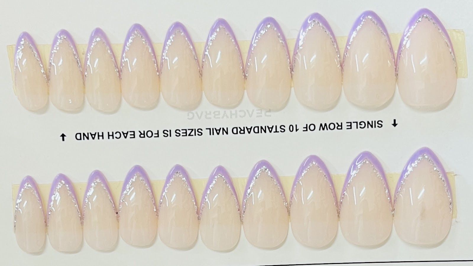 Glitter Line French PURPLE Tips