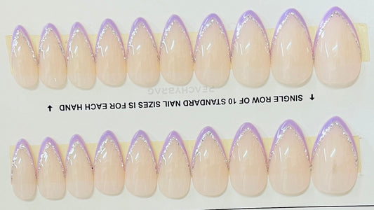 Glitter Line French PURPLE Tips