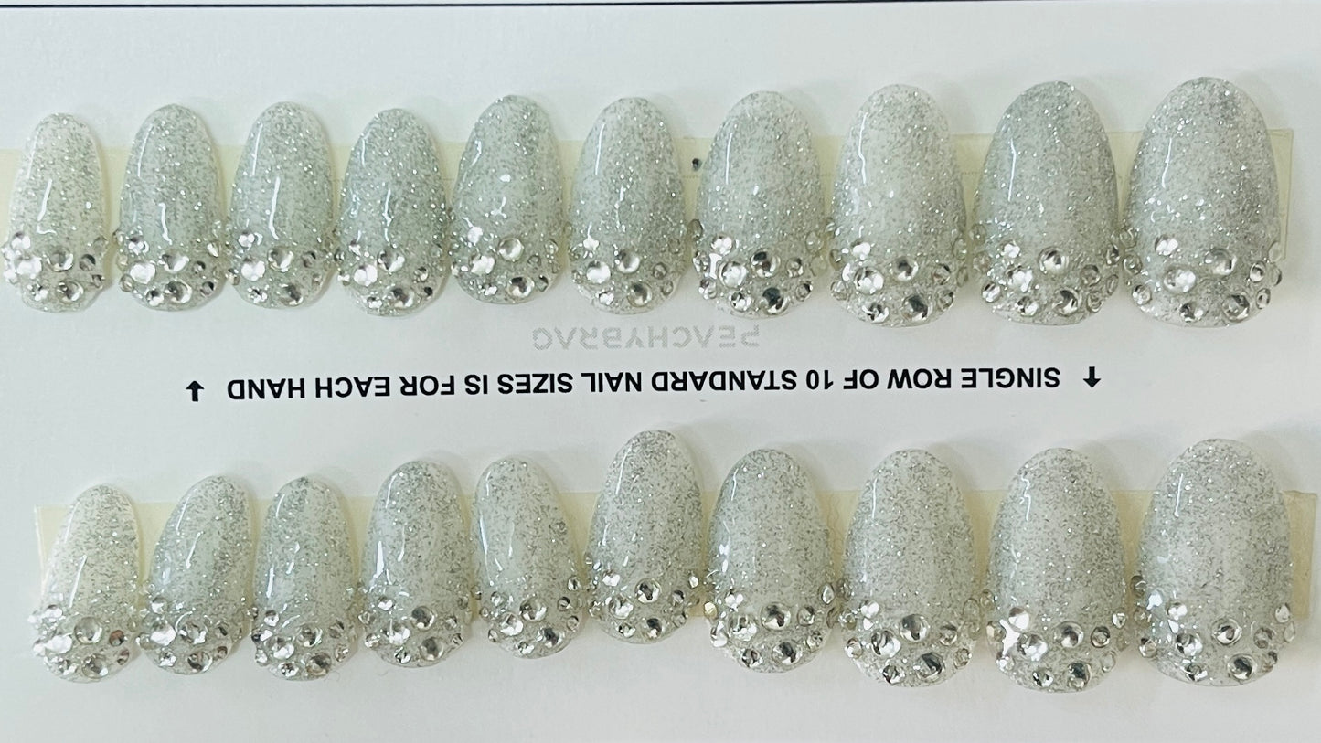 Diamond Cluster GREY Nails