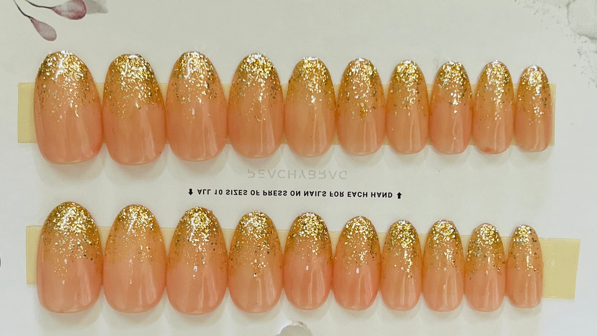 Gold Spark PEACH Nails