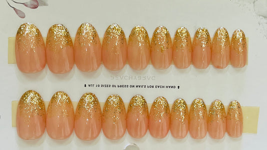 Gold Spark PEACH Nails