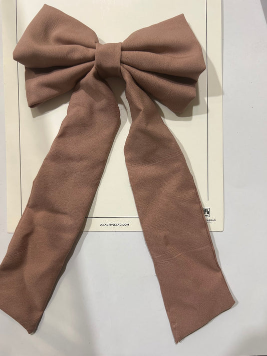 Dusty Rose Long Tail HairBow