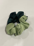 Dual Green Satin Scrunchie
