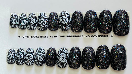 Midnight Rose Nails