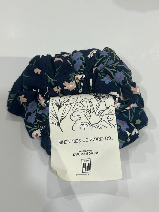 Blue Flora Scrunchie