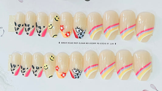Rebel Rainbow Gel Nails