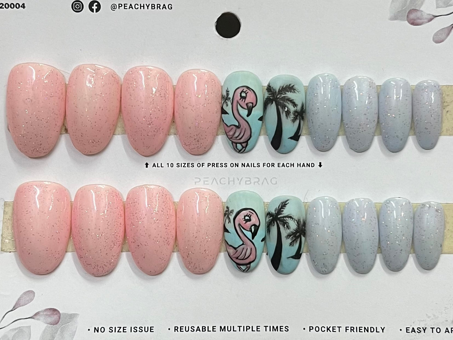 Flamingo Bae Press Ons