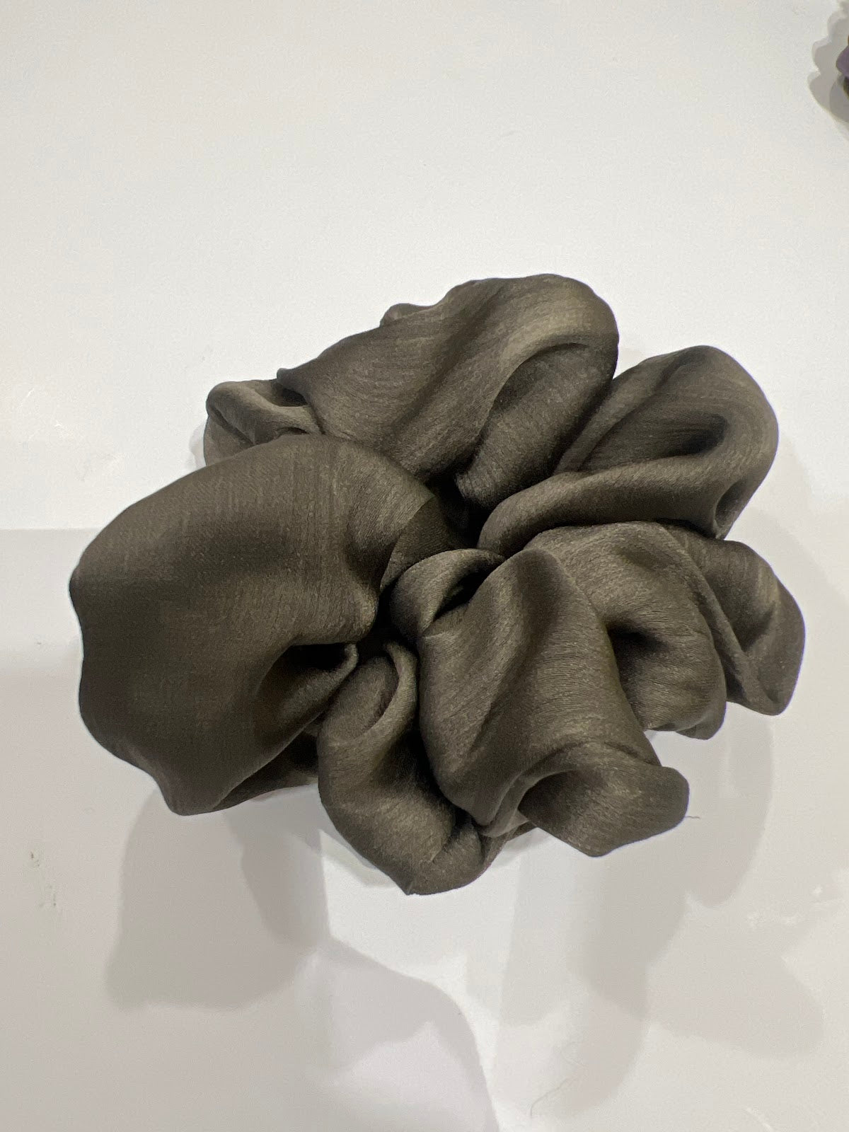 Olive Green Soft Georgette Scrunchie