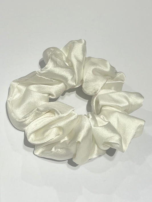 White Satin Scrunchie