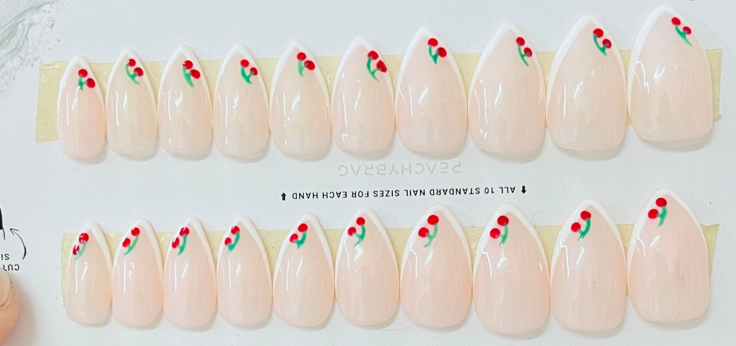 Cherry Bliss French Tips